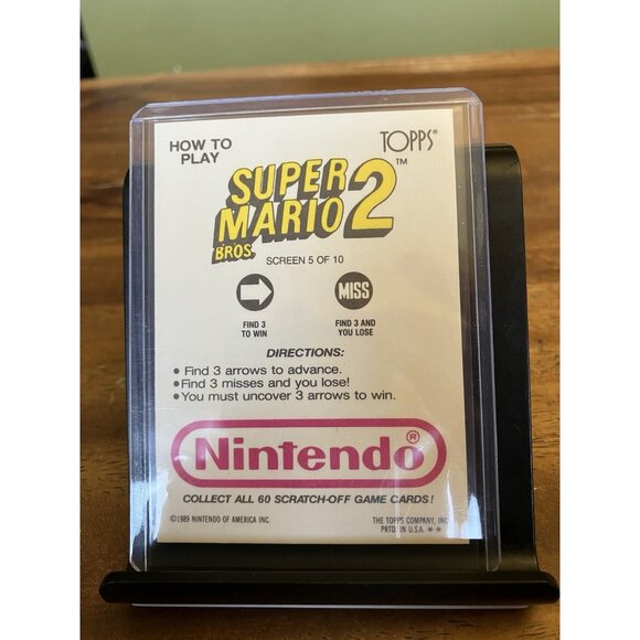 Super Mario Bros. 2 1989 Topps Nintendo Scratch-Off Screen UNSCRATCHED - Picture 4 of 5